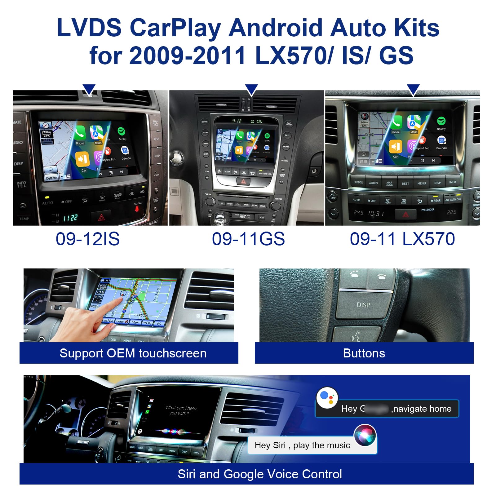Amazon.com: AUTUVONE LVDS Wireless/Wired CarPlay Android